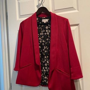 Lightweight blazer from Skies Are Blue. Raspberry red.